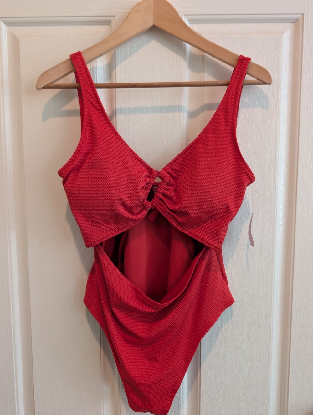 NWT- Red Twist-Front One-Piece Swimsuit